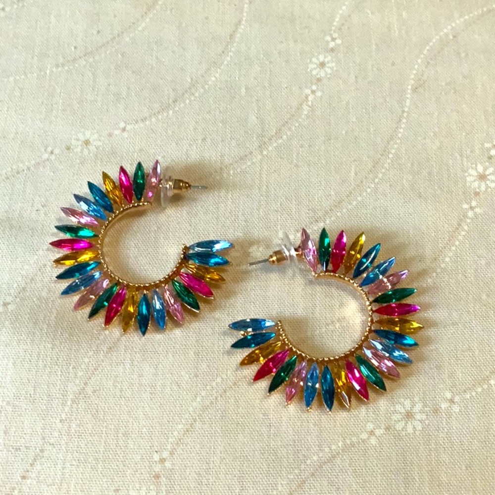 Vibrant Colorful Hoop Earrings